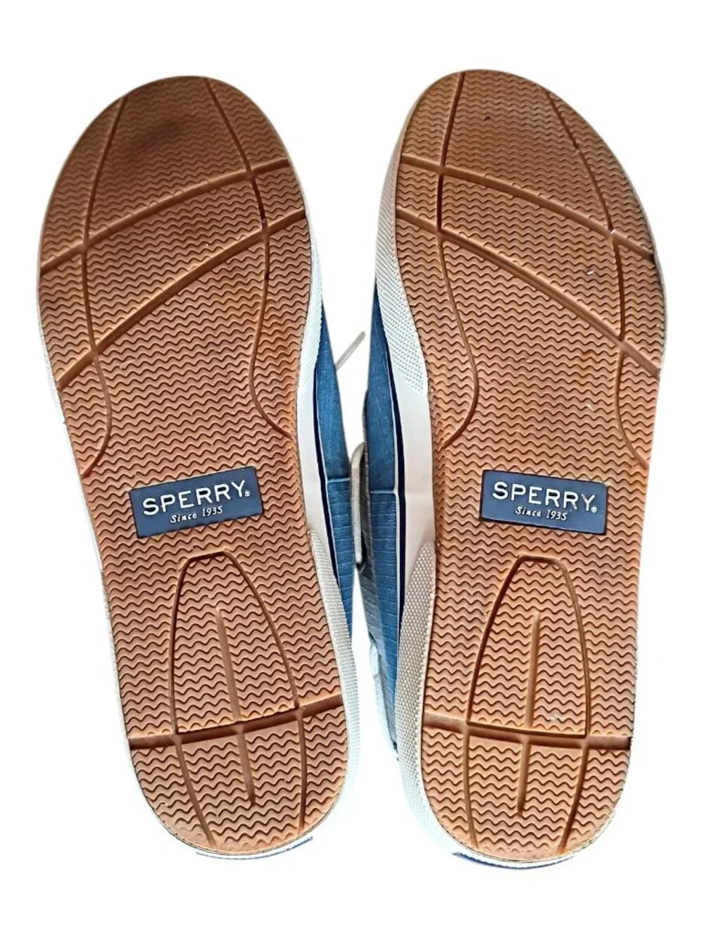 SPERRY Men's Halyard 2 Eye RipStop Blue Gray Casual Boat Shoes Sz 10.5